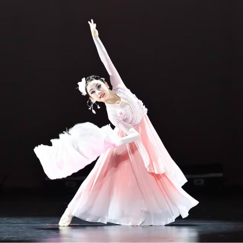 春语莺啼儿童古典舞演出服新款玉蝶幽香舞蹈服群舞表演服飘逸服装,淘宝优惠券,粉丝福利购,淘宝优惠卷