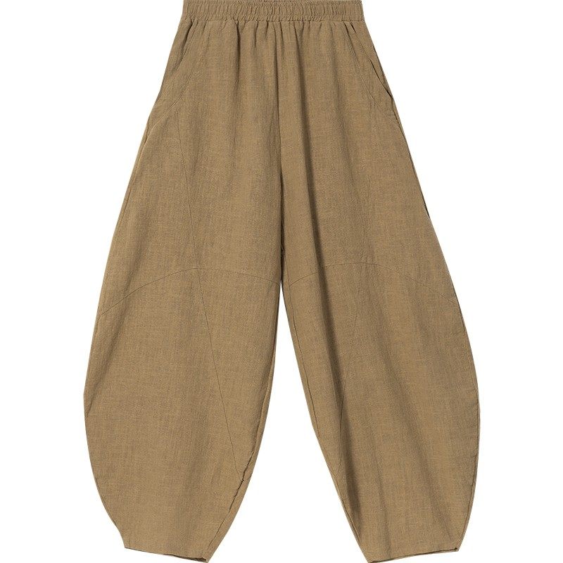 苎麻复古阔腿萝卜裤宽松长裤女灯笼裤2026春秋棉麻打坐禅修太极裤,淘宝优惠券,粉丝福利购,淘宝优惠卷