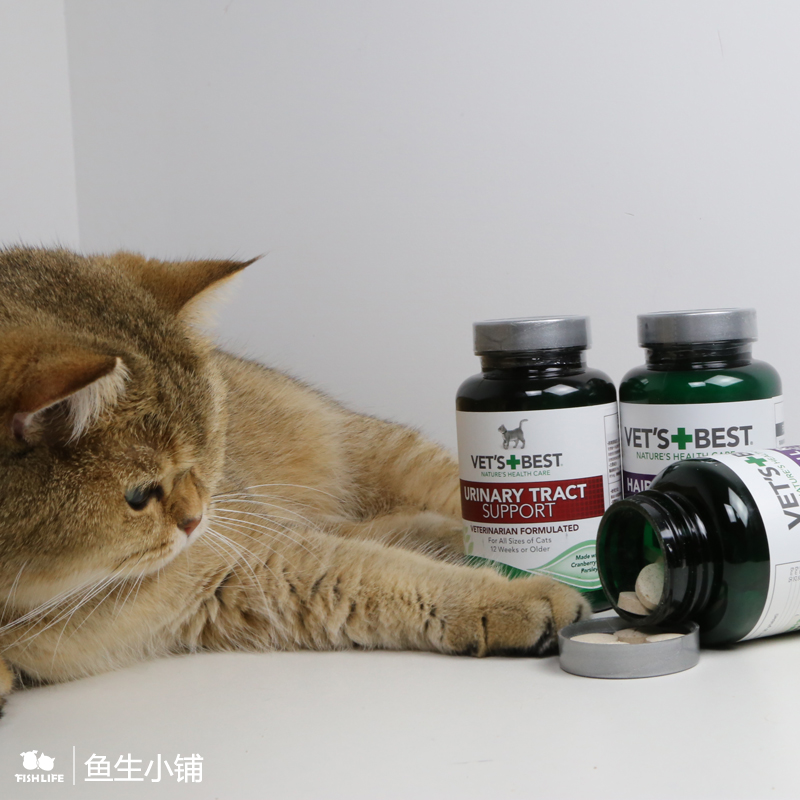 鱼生小铺 Vets Best/绿十字 猫草片化毛膏吐毛膏 泌尿片呵护尿道 - 图1