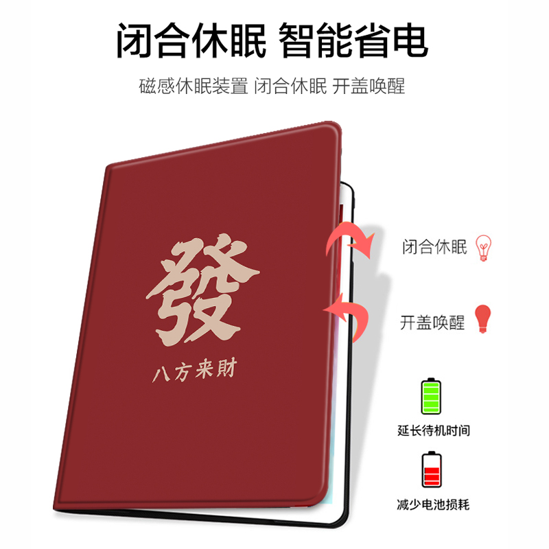 简约发财潮2021/20/19新款ipad适用air4/3/2旋转保护套10.2/9.7寸平板2018带笔槽pro11三折mini4/5苹果123壳6 - 图2