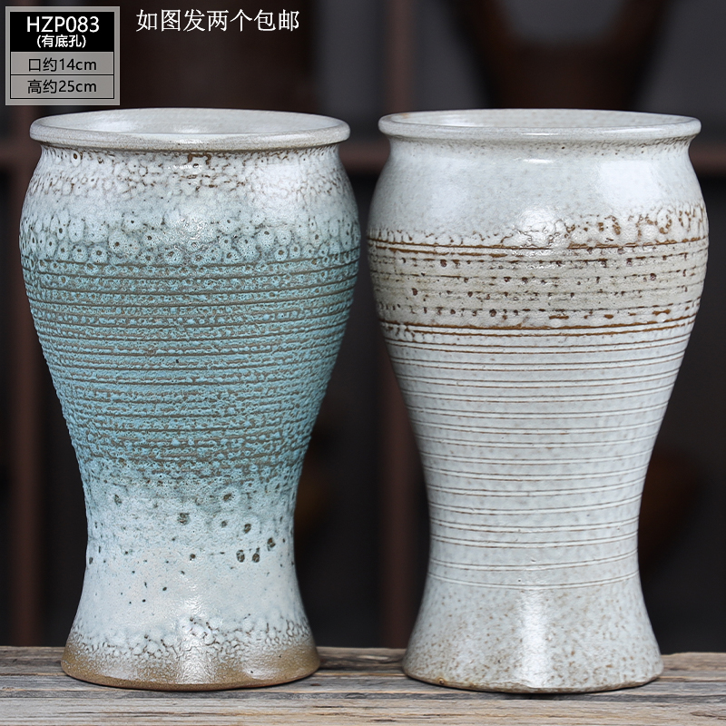 创意鱼尾陶瓷花盆户外庭院造景专用盆悬崖老桩透气粗陶盆特价捡漏 - 图1