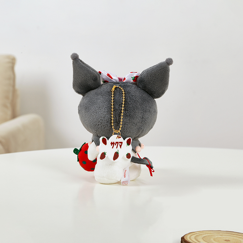 日本三丽鸥正版草莓库洛米公仔玩偶娃娃毛绒包包挂件书包挂坠挂饰 - 图1