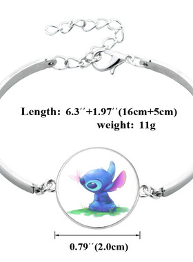 星际宝贝史迪奇logo时光宝石合金手镯 史迪仔Stitch卡通手环手链