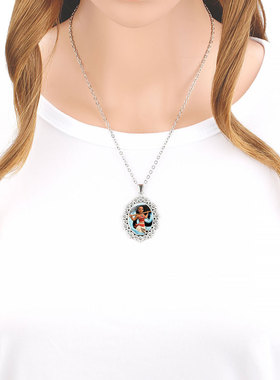 花边椭圆海洋奇缘莫阿娜吊坠项链女毛衣链