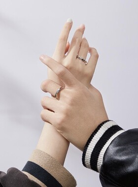 s925纯银情侣戒指一对小众设计对戒情侣款送男女闺蜜