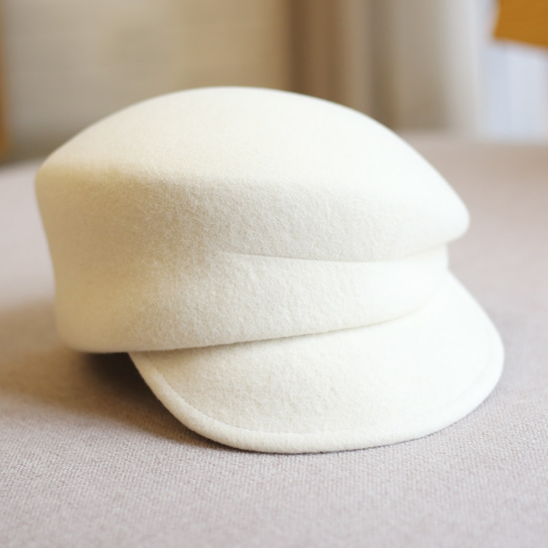 日本ca4气质款澳洲羊毛折边鸭舌礼帽青年毡帽报童帽骑士帽子女秋