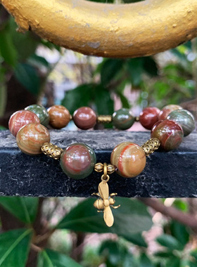 原创设计复古千层阿拉善玛瑙手链