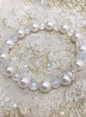 原创设计珍珠母贝925纯银手链女