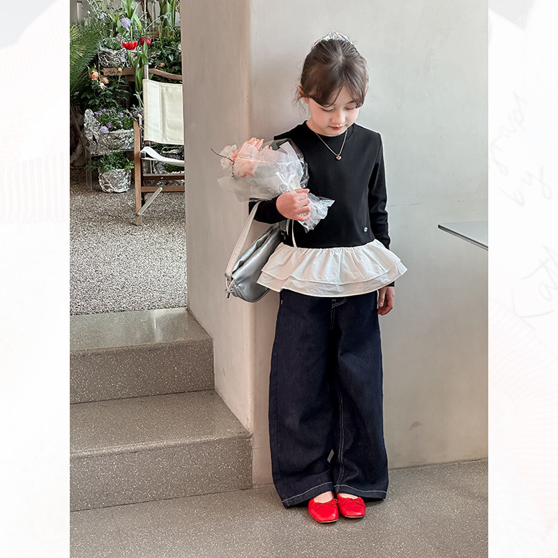 女童牛仔裤春秋季新款儿童韩版直筒腿中大童弹力休闲长裤洋气裤子,淘宝优惠券,粉丝福利购,淘宝优惠卷