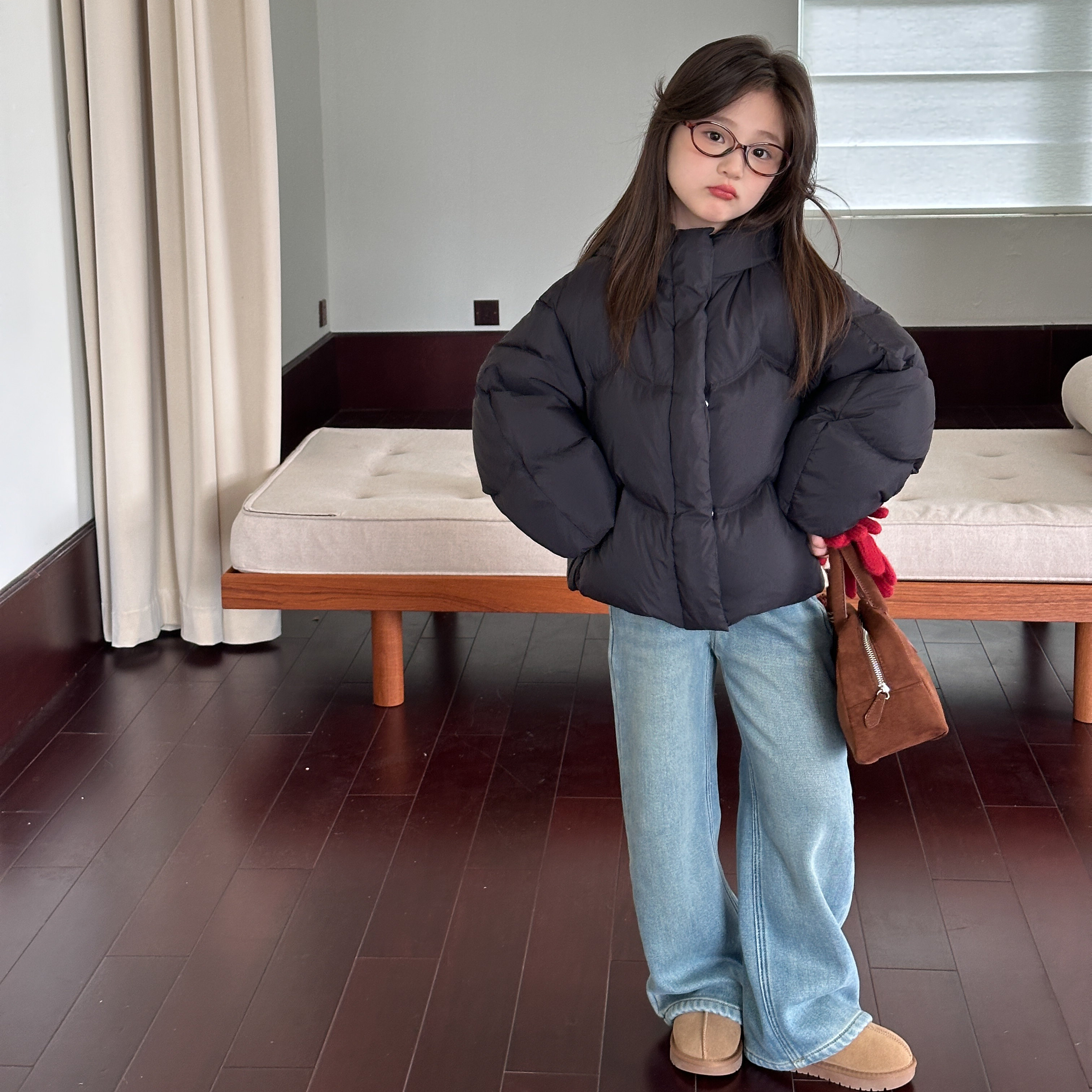 女童加绒牛仔裤2025冬装新款儿童韩系加厚直筒裤中大童一体绒裤子,淘宝优惠券,粉丝福利购,淘宝优惠卷