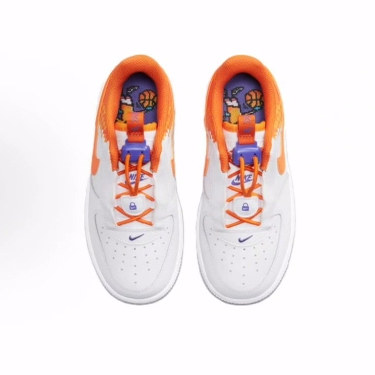 Nike Air Force 1 Toggle 皮革 低帮 儿童板鞋 白橙色 中小童,淘宝优惠券,粉丝福利购,淘宝优惠卷