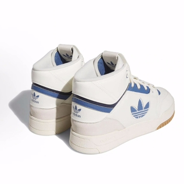 adidas originals Drop Step 潮流舒适 高帮 板鞋 男女同款 白蓝 - 图0