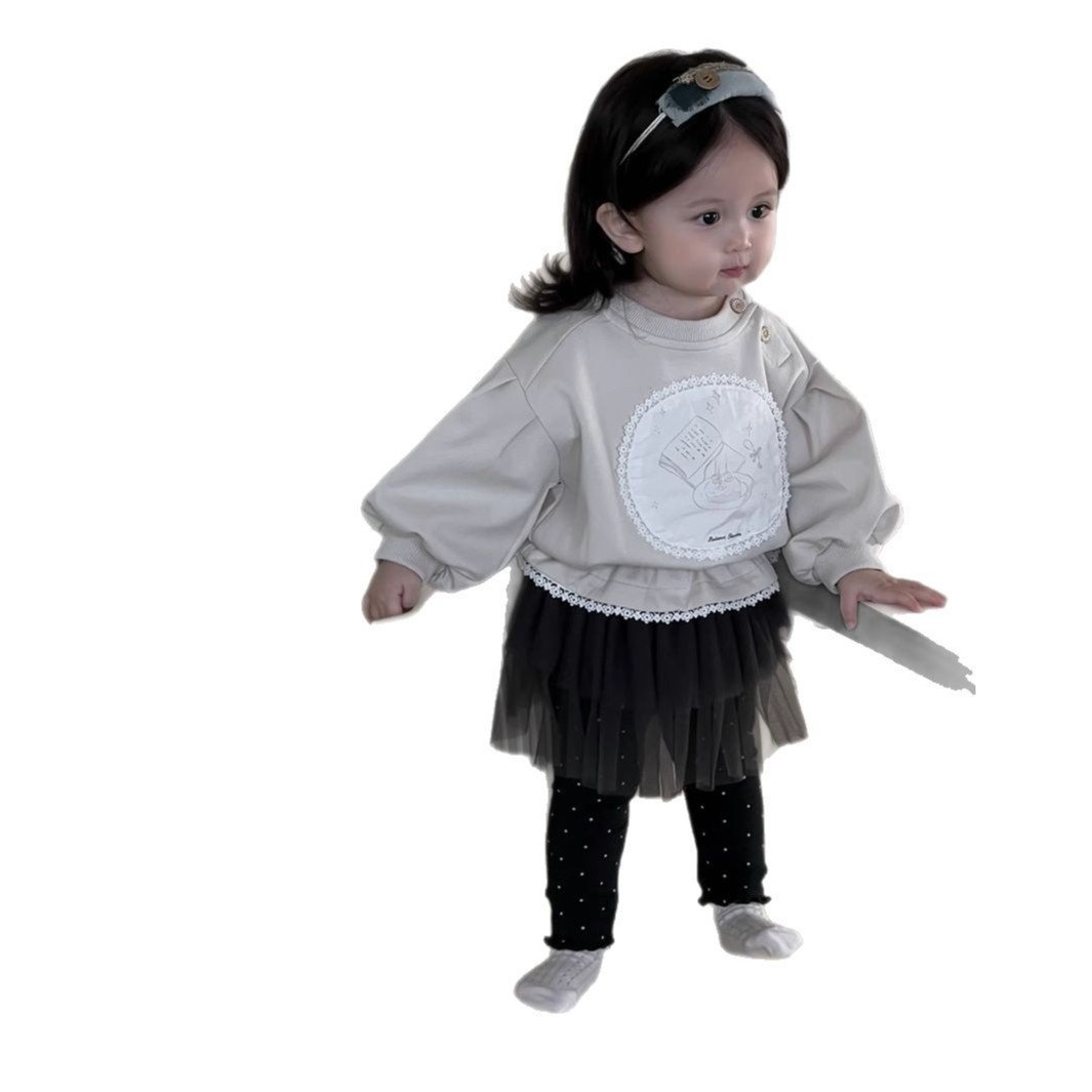 儿童2026春装新品宝宝春季衣服韩版童装女童褶皱收腰卫衣裙裤套装,淘宝优惠券,粉丝福利购,淘宝优惠卷