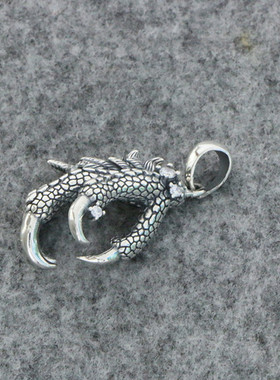 朋克嘻哈饰品纯银鹰爪吊坠男女个性小众潮人复古帅气项链挂件