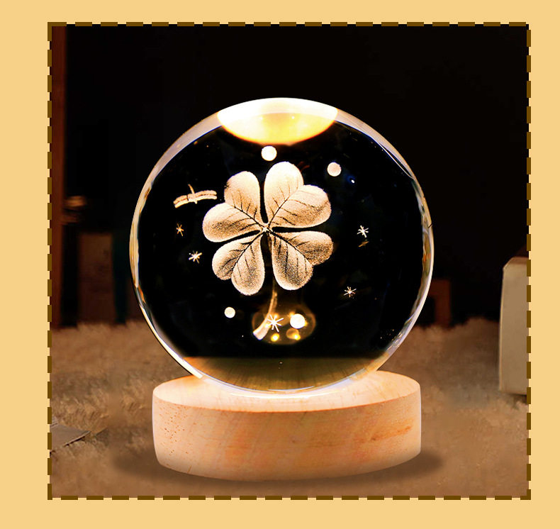 创意发光恋爱水晶球桌面装饰摆件女生闺蜜圣诞平安夜礼物生日礼品