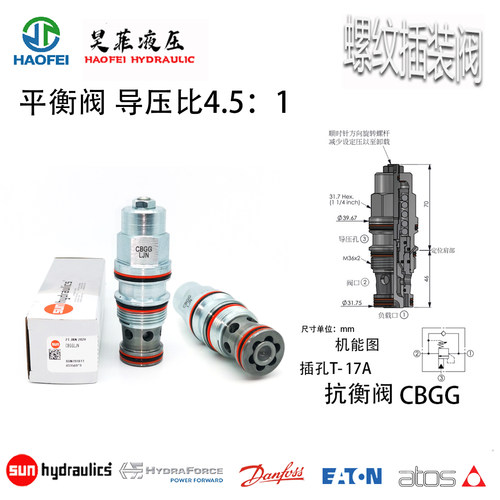 SUN平衡阀CBEG挖机CBGG绞车CBIG液压吊抓木器螺纹插装 - 图1