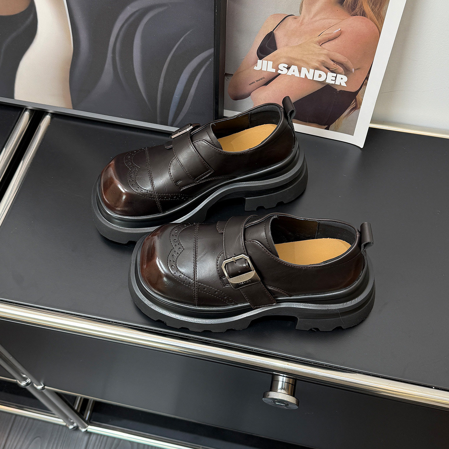 歌诗茵英伦风厚底乐福鞋女2026年春季新款布洛克鞋百搭增高小皮鞋,淘宝优惠券,粉丝福利购,淘宝优惠卷