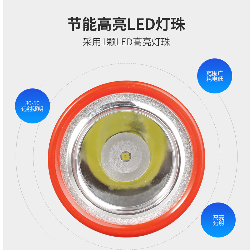 久量LED可充电手电筒家用照明户外探照灯强光超亮便携小手电应急 - 图0