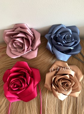 时髦花朵颈饰腰饰腰带高品质绸缎choker项链丝带搭配配饰