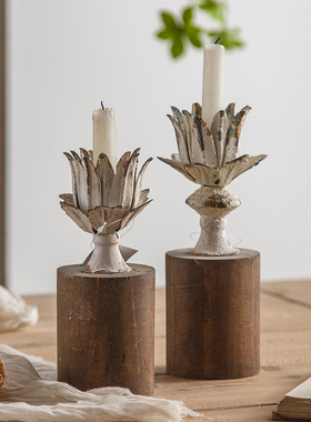 IOOJA复古风格装饰烛台摆件