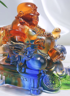 琉璃祝福新中式桌面弥勒佛摆件