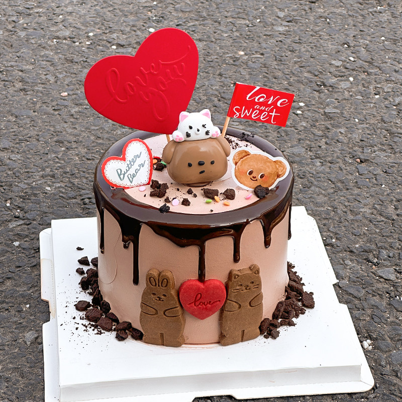 七夕情人节蛋糕装饰可爱小熊小猫叠叠乐摆件熊兔爱心饼干love插件,淘宝优惠券,粉丝福利购,淘宝优惠卷