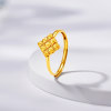 Gold Supreme Filigree Sugar Cube Gold Ring for Women Autumn New Solid Solid Gold Live Mouth Vegan Gold Index Finger Ring