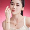 Gold Supreme Tourmaline Gold Ring Women's Colorful Stone Inlaid Aquamarine Pure Gold Ring Birthday Gift for Girlfriend