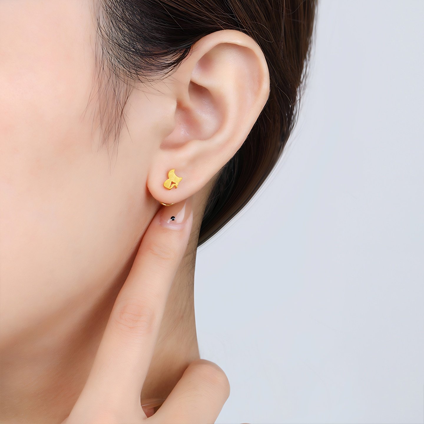 金至尊黄金耳环耳饰足金999耳环猫咪黄金耳钉送女友计价礼物,淘宝优惠券,粉丝福利购,淘宝优惠卷