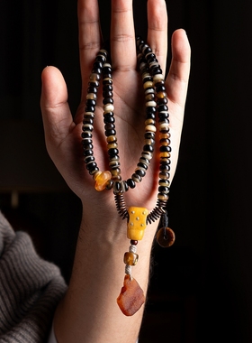 卡杰格朵.缠丝纹理的羊角念珠