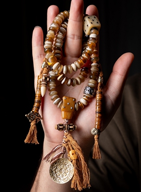 卡杰格朵.稀有缠丝纹理羊角念珠