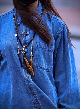 卡杰格朵黑玛瑙藏式原创设计佛珠