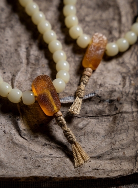 卡杰格朵.小规格驼骨玉化黄料 佛珠手串骨盘玩文玩骆驼骨单圈手链