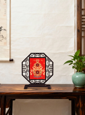 故宫藏品文创《平安大吉》银瓷板