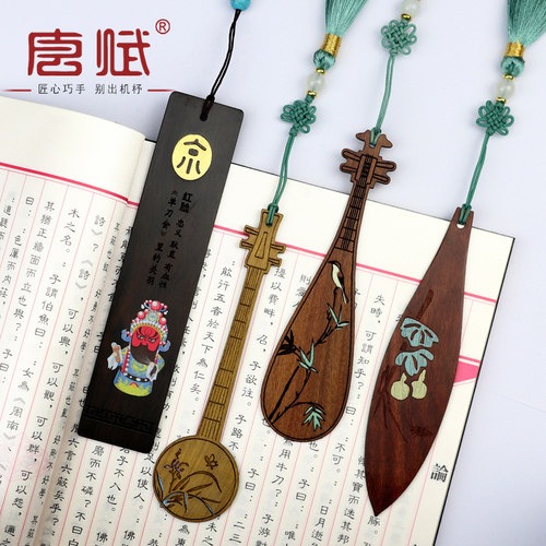 京剧脸谱书签中国风特色小礼品送老外出国纪念品北京实木工艺品 - 图2