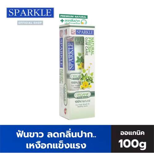 新款～泰星00k代言Sparkle中草药牙膏清新口气去黄去臭持久100g - 图1
