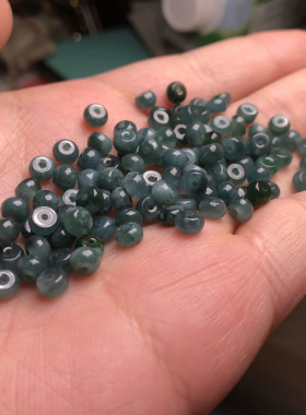 DIY算盘珠手工散珠缅甸翡翠珠子diy串手链项链配珠配件玉珠