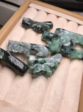天然翡翠a货手牌手链手串花牌男女款玉石手链手串DIY手工雕刻