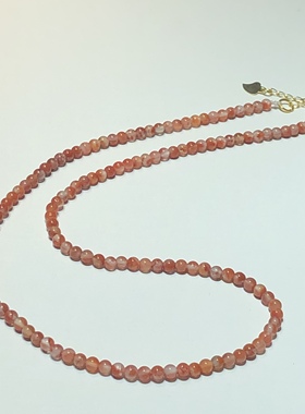 天然南红玛瑙散珠小圆珠长链38cm颈链冰飘南红手串女 手链diy配件