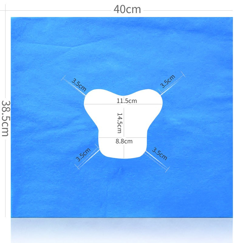 一次性洞巾趴枕巾美容院按摩床圆形垫脸巾无纺布床头巾十字孔加厚