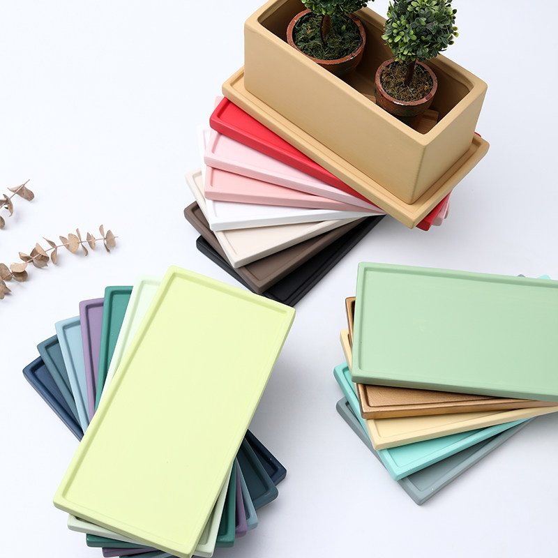 花盆接水托盘陶瓷长方正方形加厚排水底座垫盆栽多肉花卉大号小号,淘宝优惠券,粉丝福利购,淘宝优惠卷