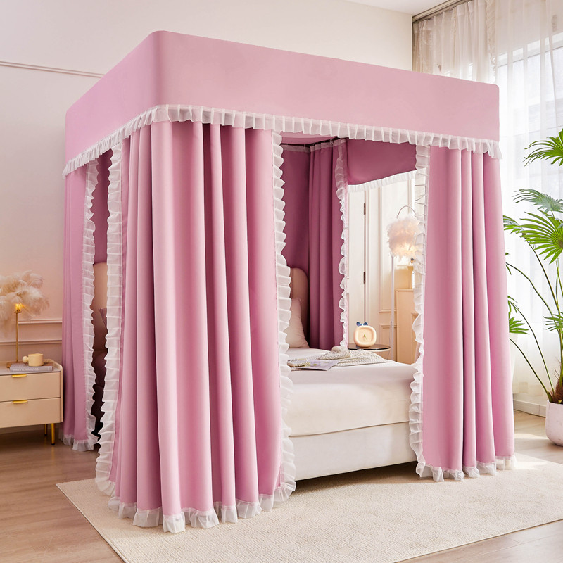 强遮光布蚊帐全包可定制冬季保暖防寒家用床帘卧室一体式支架床幔,淘宝优惠券,粉丝福利购,淘宝优惠卷