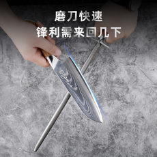 Точилка 十八子作磨刀棒 商用屠夫专用磨刀棍金刚砂12寸菜刀开刃磨刀钢棒