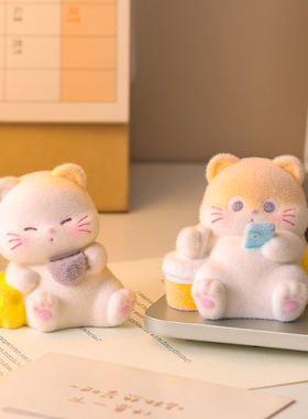 创意可爱猫咪植绒小摆件