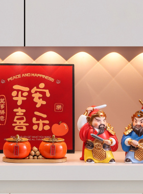 新中式国潮门神玄关摆件