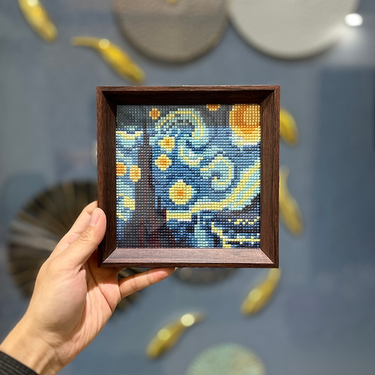 Sunflower starry sky diamond painting framed place