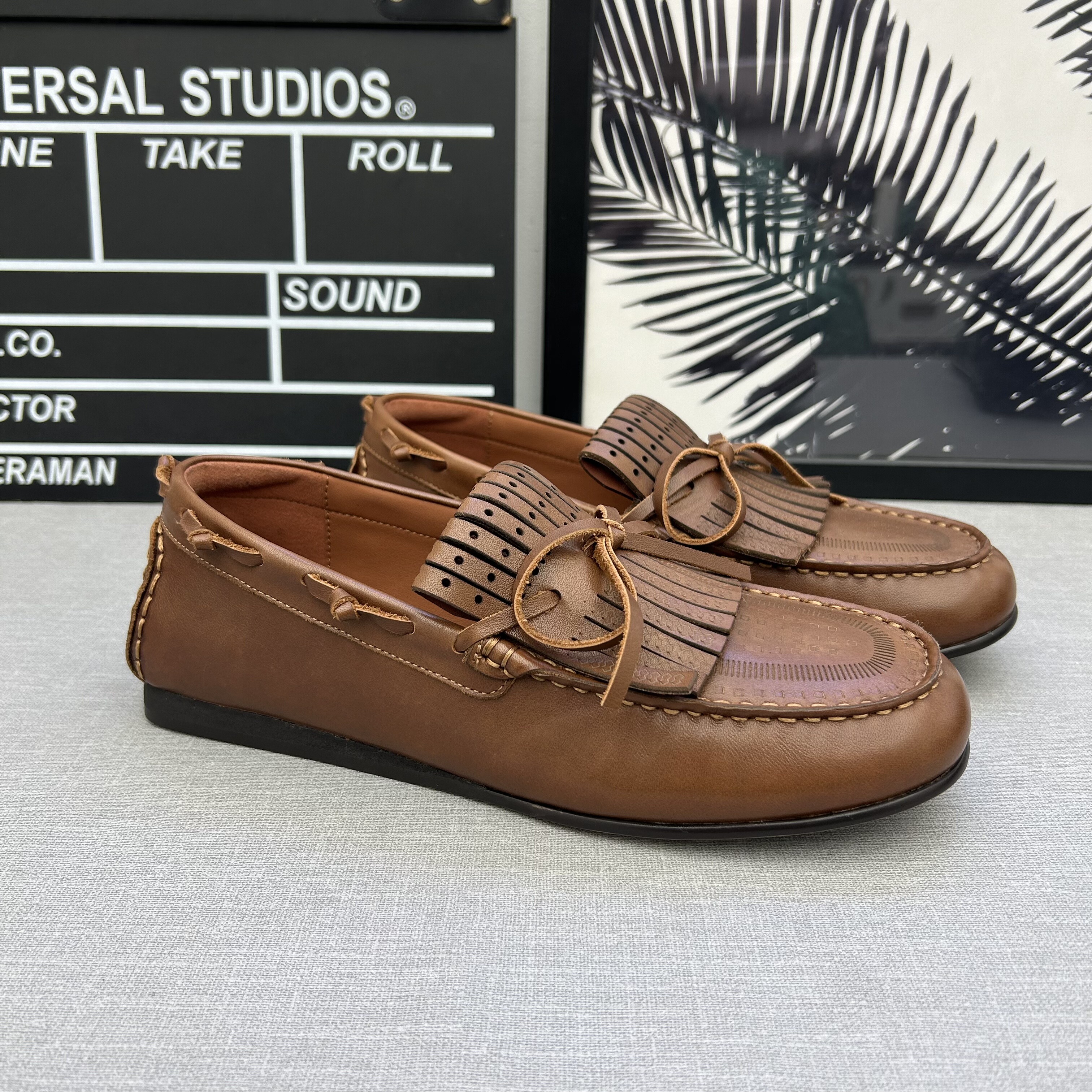 欧货2026年春季新款真皮牛皮蝴蝶结流苏平底休闲乐福鞋豆豆鞋女鞋,淘宝优惠券,粉丝福利购,淘宝优惠卷