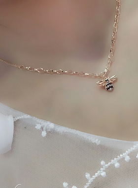 水晶磁扣玫瑰金送女生礼物吊坠