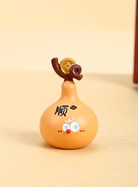 创意表情葫芦可爱电脑幕电边框装饰视品桌QY4663-A面摆件招财平安