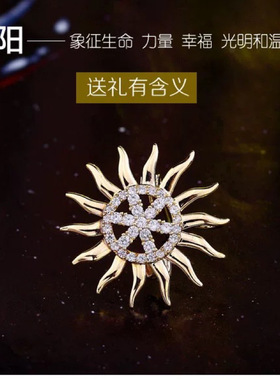 经典时尚男士胸针太阳花领针装饰品出席参加活动的配饰送礼送男友